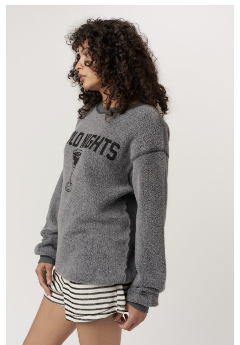 LAZY DAYS / WILD NIGHTS REVERSIBLE SWEATSHIRT - BLACK PEARL