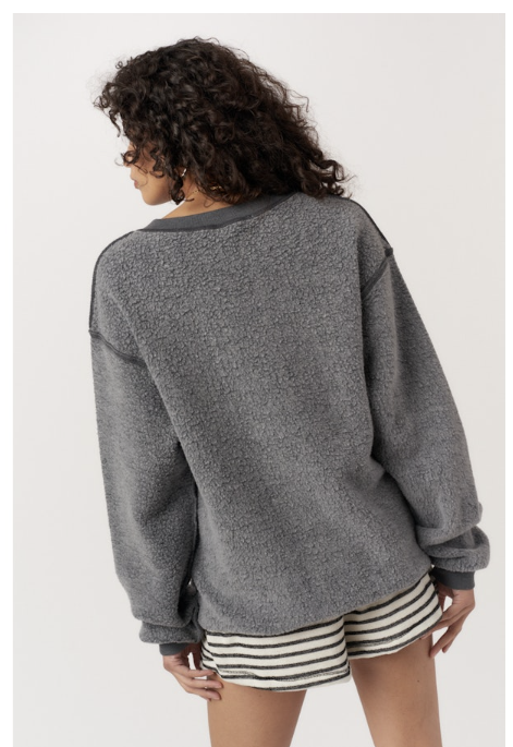 LAZY DAYS / WILD NIGHTS REVERSIBLE SWEATSHIRT - BLACK PEARL