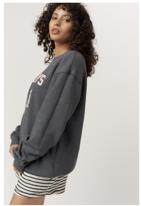 LAZY DAYS / WILD NIGHTS REVERSIBLE SWEATSHIRT - BLACK PEARL