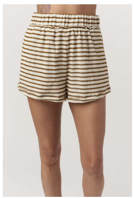 HOMETOWN TEXTURED STRIPED SHORT - NATURAL + SPICE