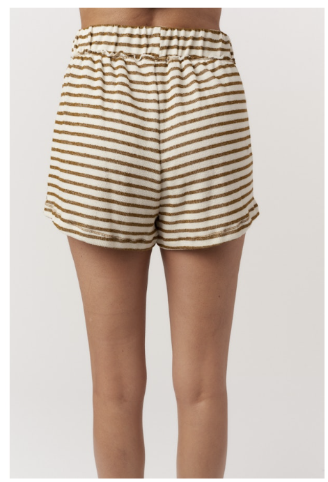 HOMETOWN TEXTURED STRIPED SHORT - NATURAL + SPICE