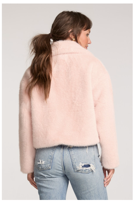 SILVIA VEGAN FUR JACKET - BUBBLE GUM PINK