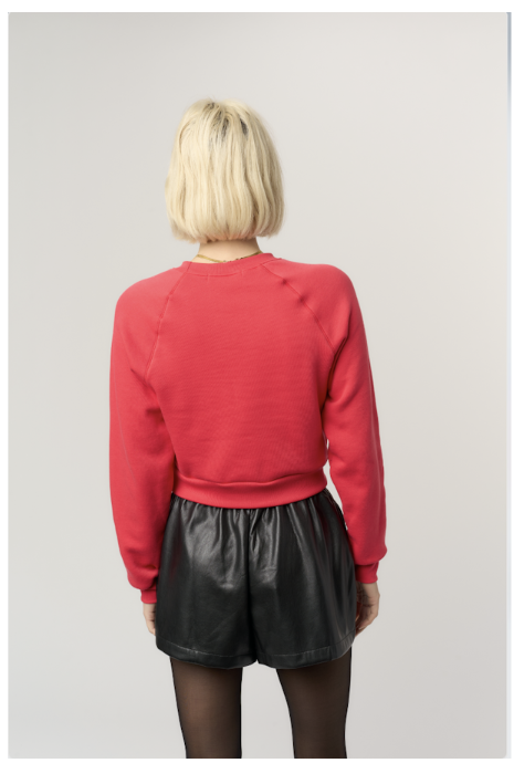 COCKTAILS + CANDY CANES CROP SWEATSHIRT - RED