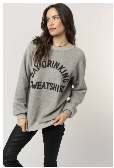 GAME DAY/DAY DRINKING REVERSIBLE SWEATSHIRT - GREY