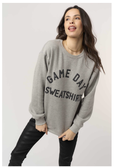 GAME DAY/DAY DRINKING REVERSIBLE SWEATSHIRT - GREY