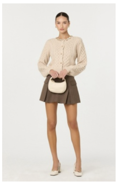 CATHRYN JEWELED CARDIGAN - CREAM