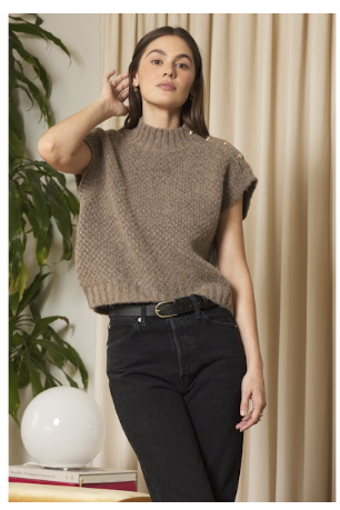 LYNNE SWEATER VEST - WALNUT