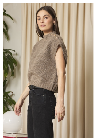 LYNNE SWEATER VEST - WALNUT