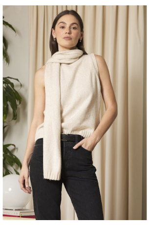 SILVERTON SLEEVELESS SWEATER - WAX