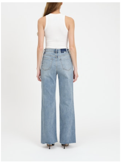 FAR OUT HIGH RISE WIDE LEG JEANS - FOOLS GOLD