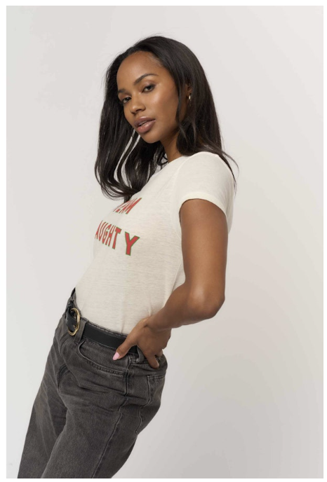 TEAM NAUGHTY BABY TEE - CREAM