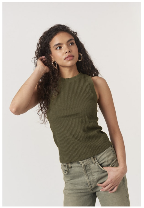 PLAYER RACER BACK RIB TANK - SAGE