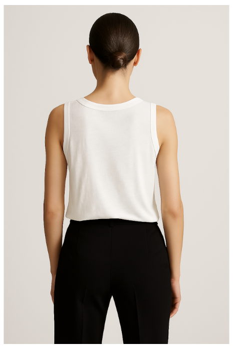 LIBRA TEXTURED RIB RINGER TANK - WHITE