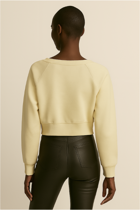 DOUBLE HORSESHOES SHRUNKEN SWEATSHIRT - IVORY