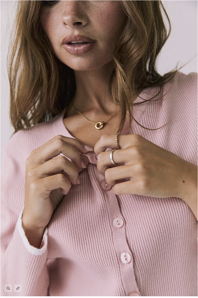 SEAPORT CARDIGAN - PINK SALT