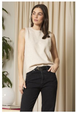 SILVERTON SLEEVELESS SWEATER - WAX