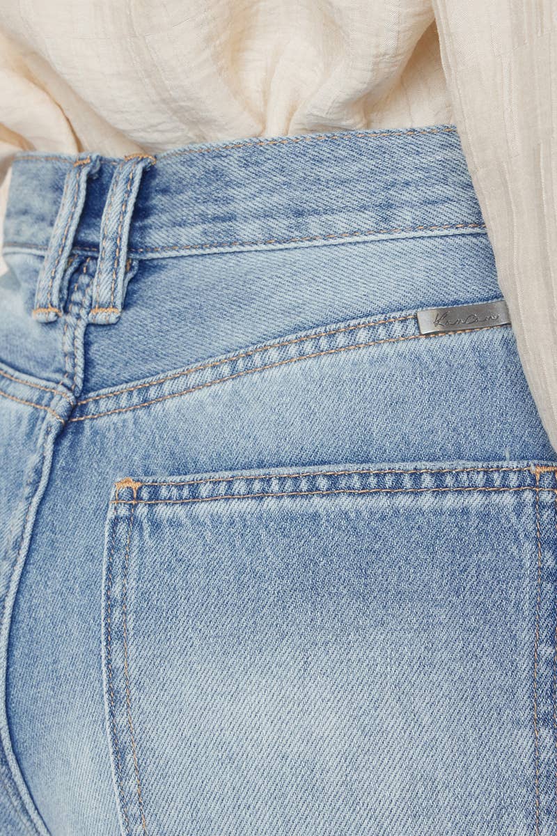 KAN CAN STRAIGHT LEG 90'S JEANS WITH CROSS OVER WAISTBAND