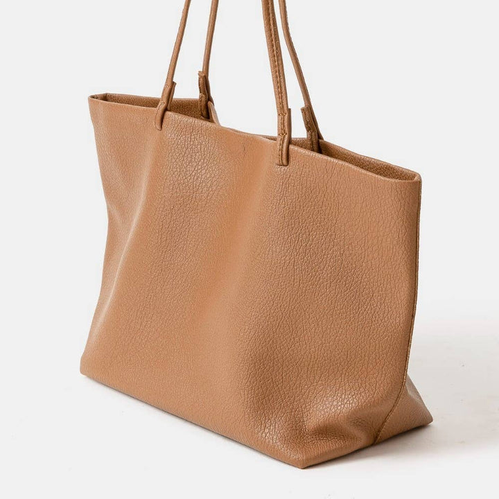 SOFT SIDED VEGAN LEATHER TOTE