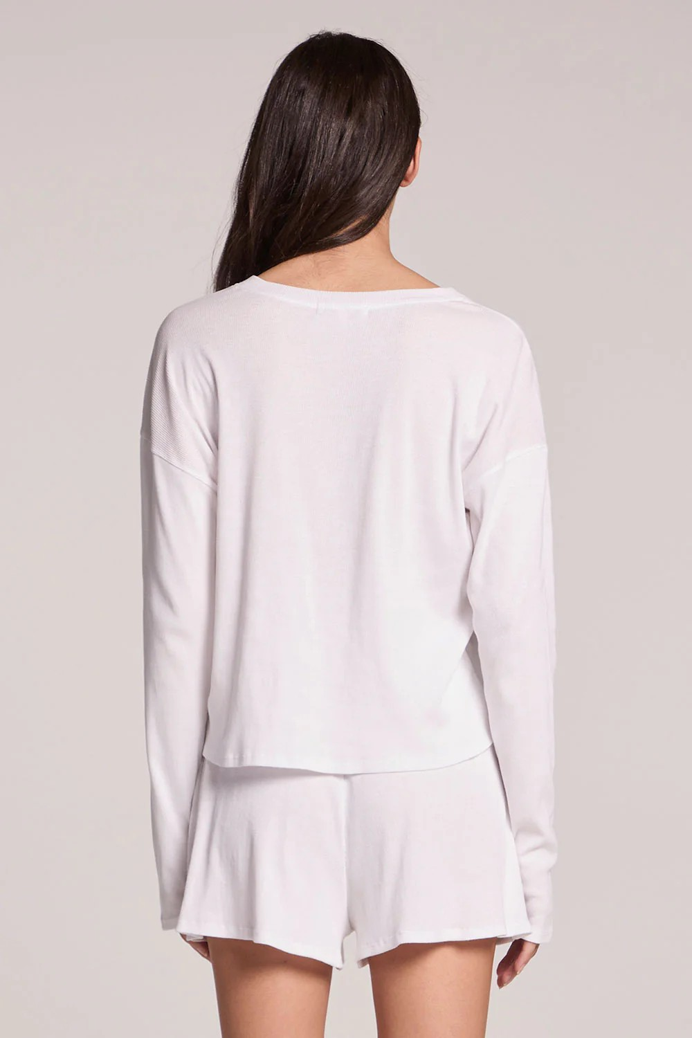 BRANDY BUTTON UP LIGHTWEIGHT CARDI - WHITE
