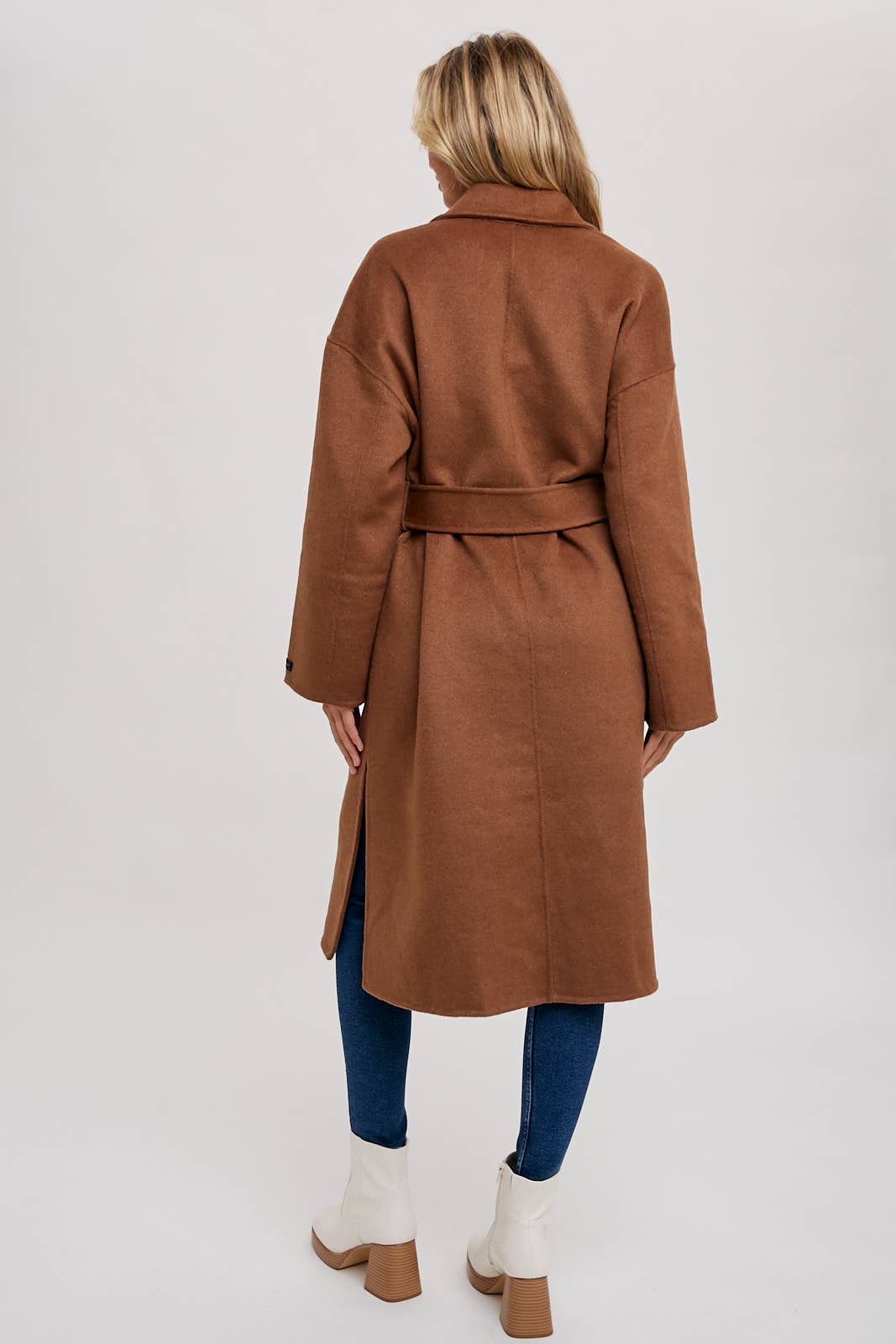 HANDMADE BELTED LONGLINE COAT - CAMEL