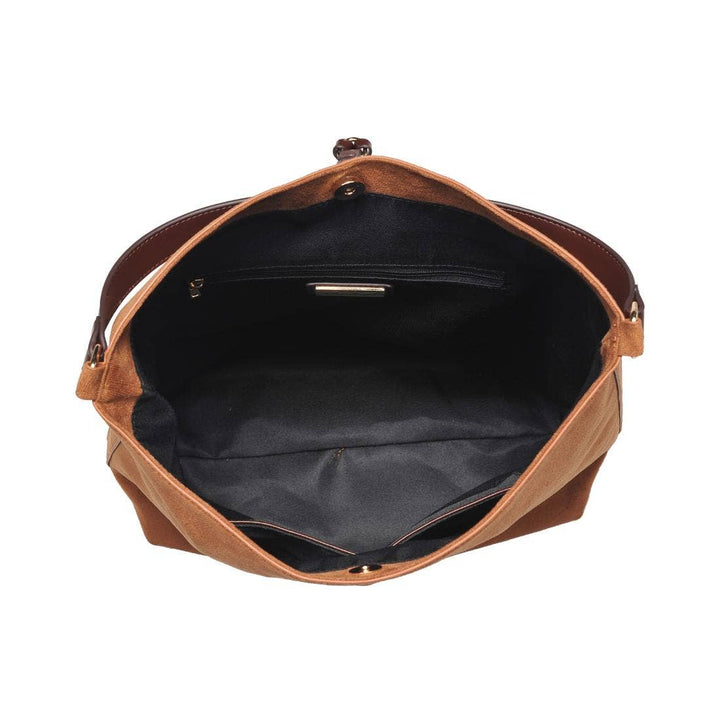FELICITY HOBO VEGAN SUEDE BUCKET BAG - COGNAC