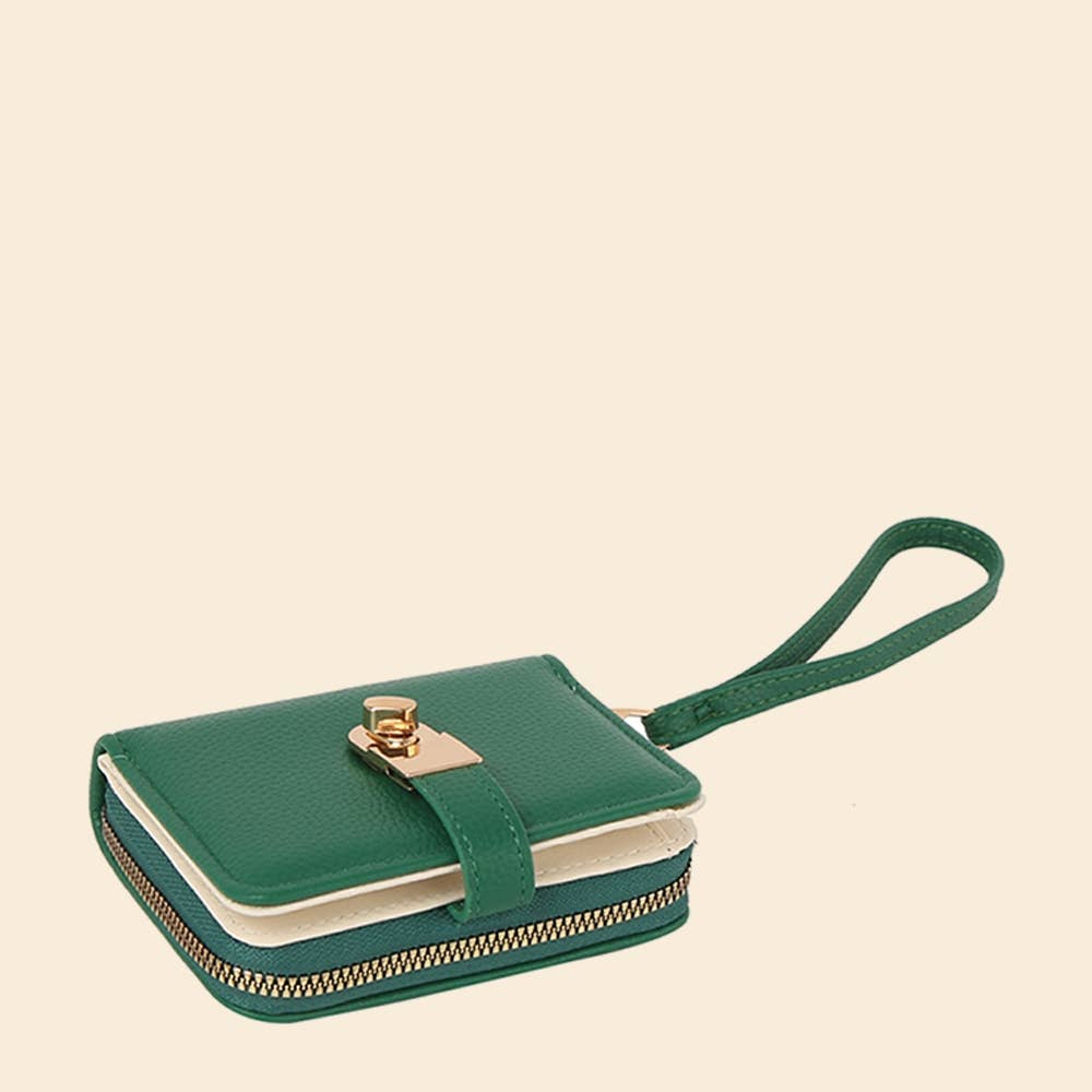 TWIST LOCK FLAP WALLET + WRISTLET - BLACK