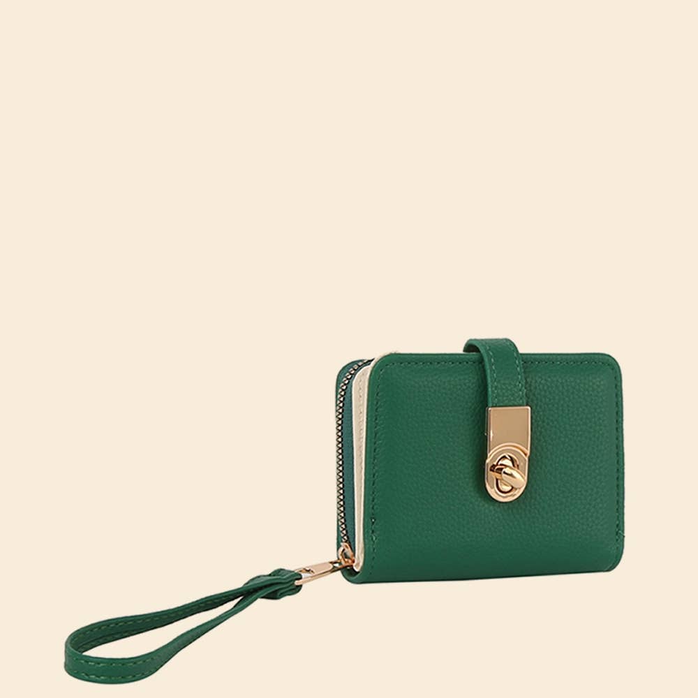 TWIST LOCK FLAP WALLET + WRISTLET - BLACK