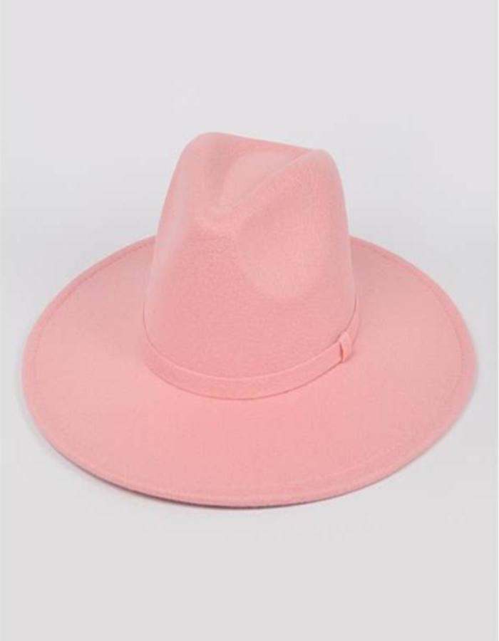 VEGAN WOOL FEDORA HAT - PINK