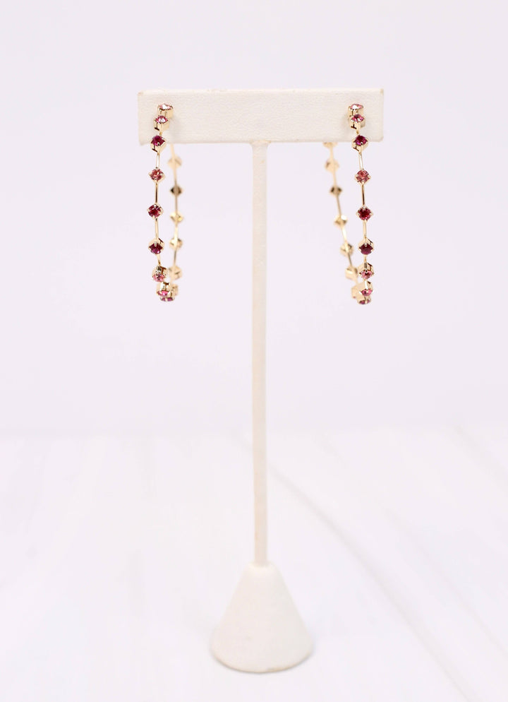 WELLAND STONE HOOP EARRINGS - PINK MULTI