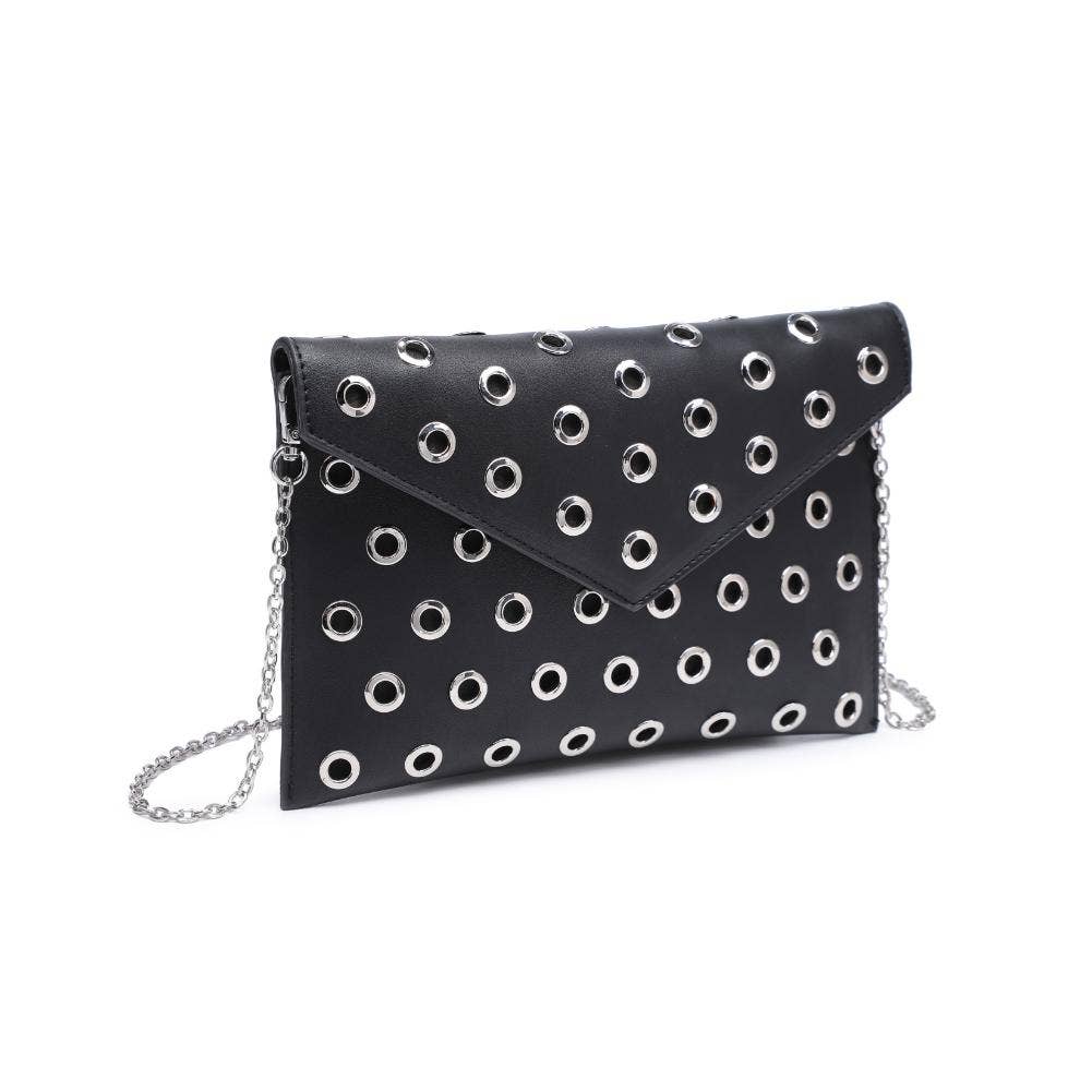 RAMONA GROMET CROSSBODY BAG - BLACK