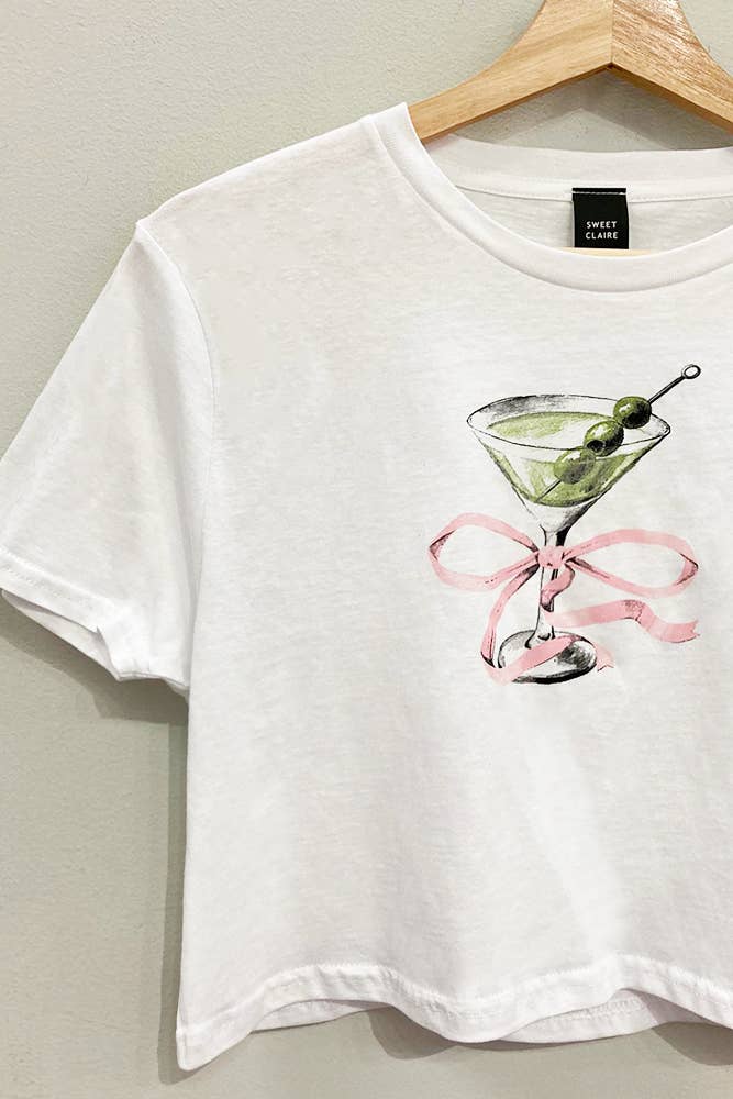 MARTINI CROPPED TEE - WHITE