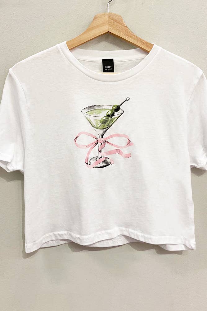 MARTINI CROPPED TEE - WHITE