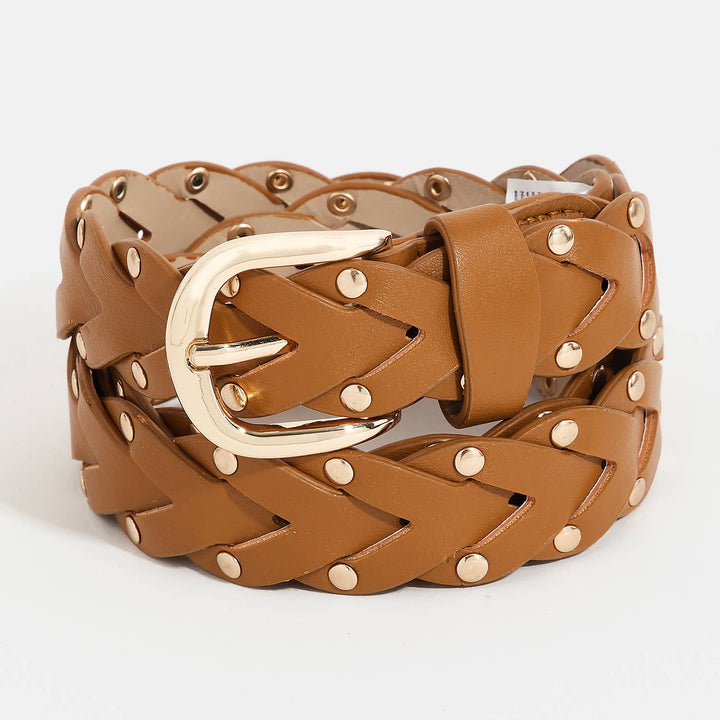 BRAIDED VEGAN LEATHER BELT