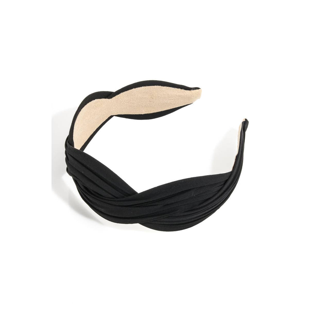 WAVY FABRIC HEADBAND - BLACK