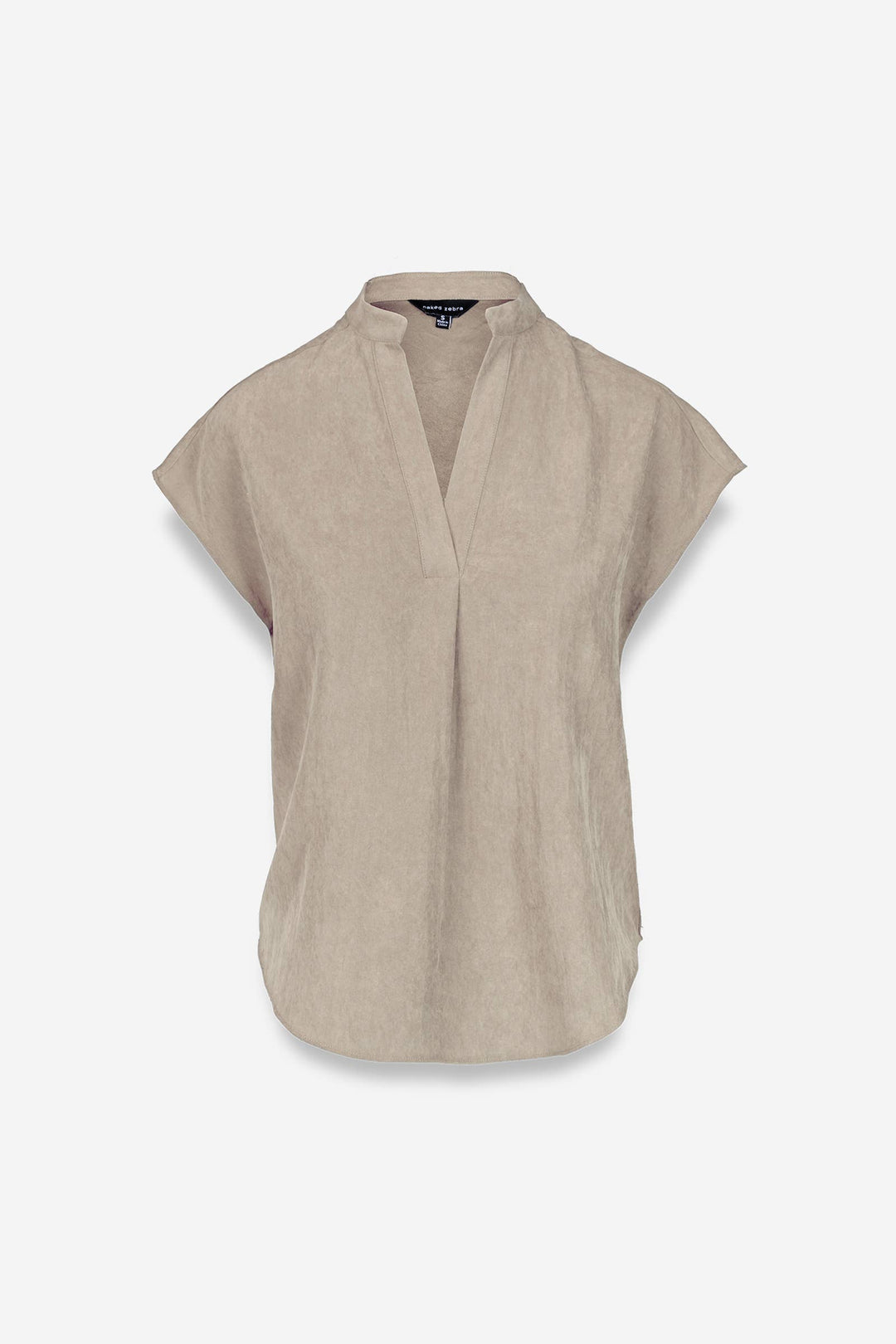 SOFT MATTE DROP SHOULDER BLOUSE - BEIGE