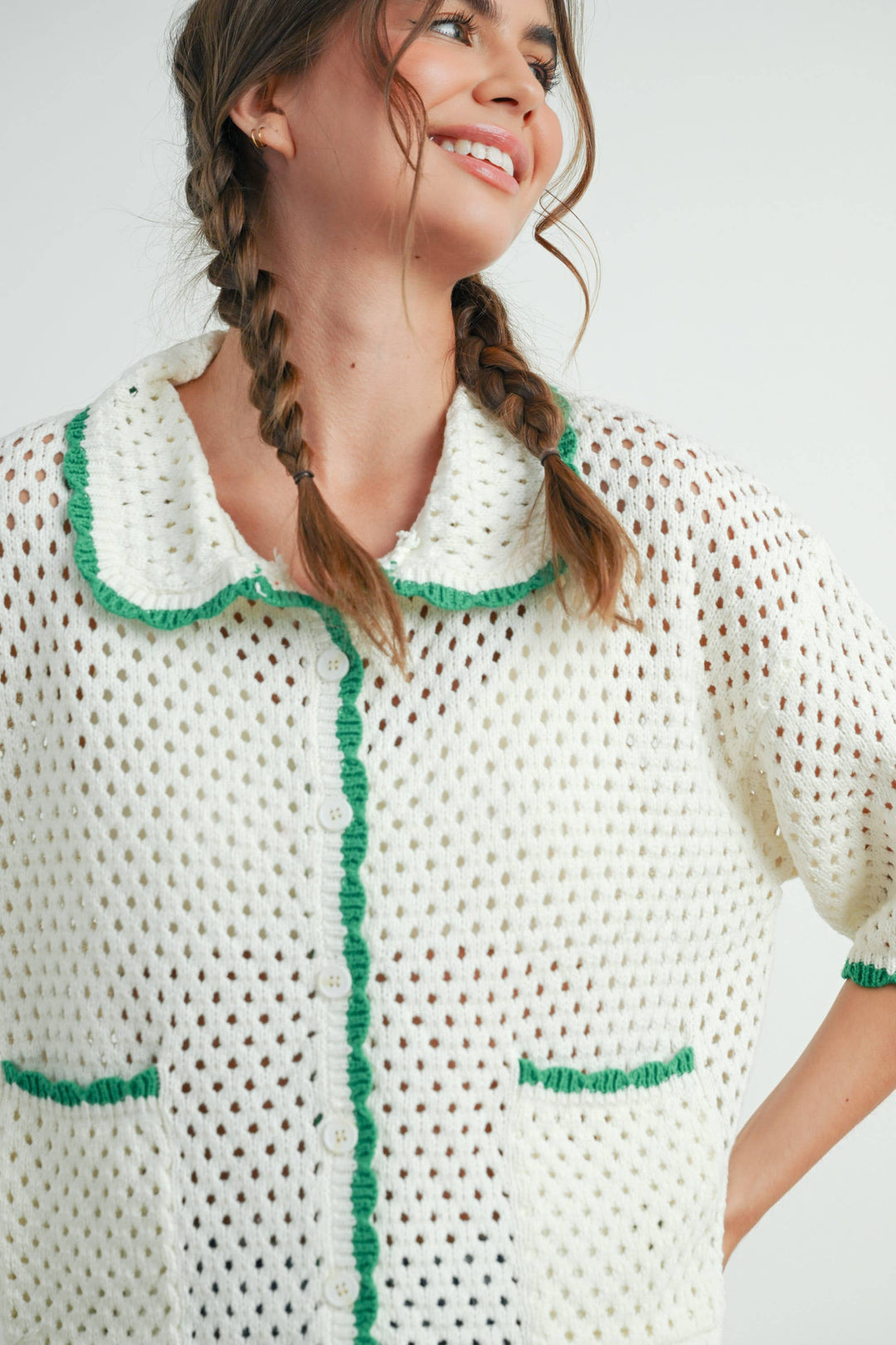 URBAN VIBE CROCHET SWEATER TOP - IVORY
