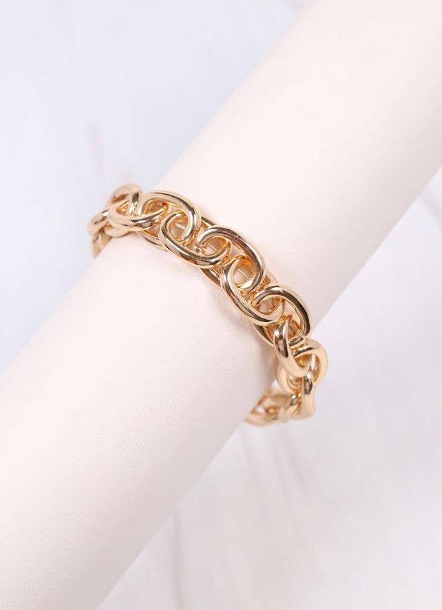 TERESA LINK STRETCH BRACELET - GOLD