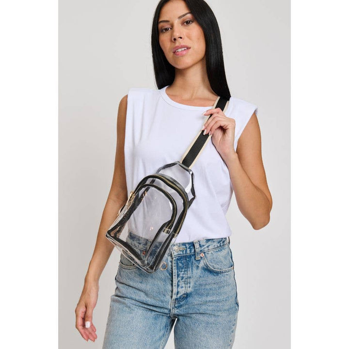 BRITNEY CLEAR STADIUM EVENT SLING BACKPACK - BLACK