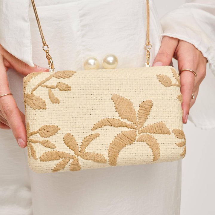 SEASIDE CHIC EVENING BAG - NATURAL