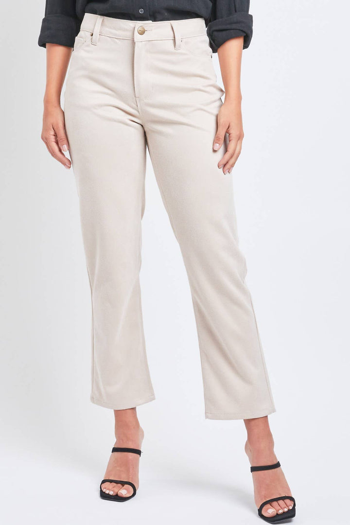 SUEDED TWILL 5 POCKET STRAIGHT LEG PANT - SOFT TAN