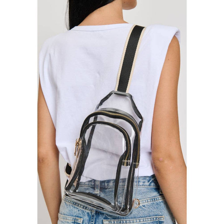 BRITNEY CLEAR STADIUM EVENT SLING BACKPACK - BLACK