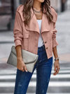 FAUX SUEDE CROPPED JACKET - SOFT PINK
