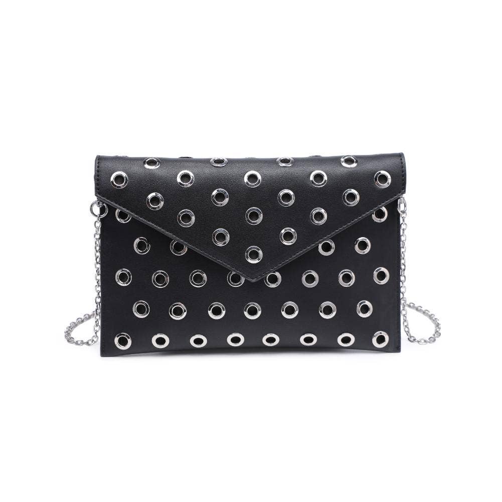 RAMONA GROMET CROSSBODY BAG - BLACK