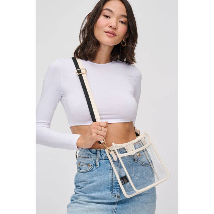 BECKHAM CLEAR STADIUM CROSSBODY - IVORY