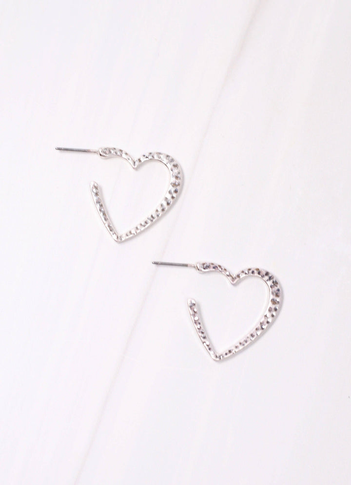 ESPINOSA HEART HOOP EARRINGS - SILVER