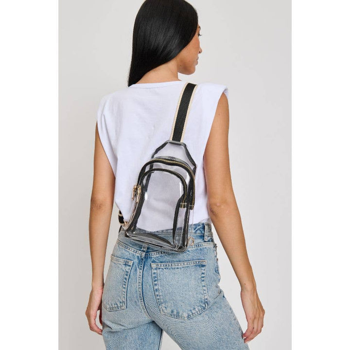 BRITNEY CLEAR STADIUM EVENT SLING BACKPACK - BLACK