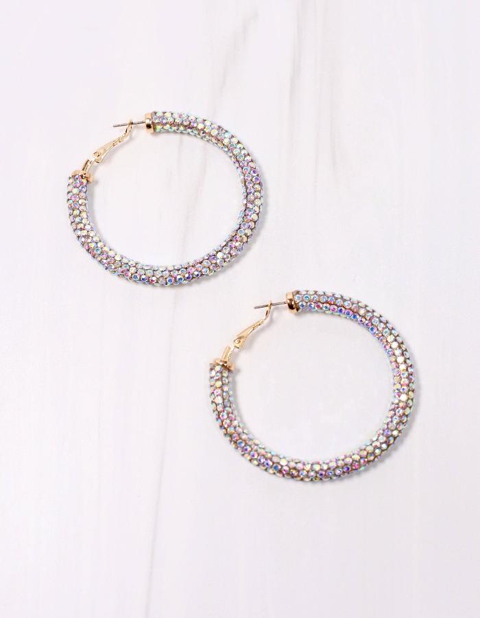 ROSSELLINI PAVE HOOPS - OPAL