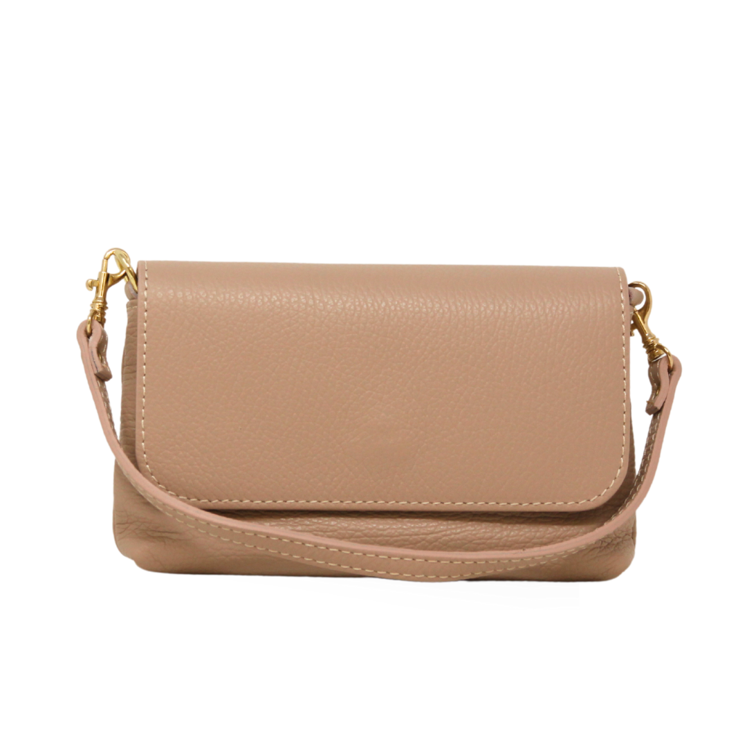 GENUINE ITALIAN LEATHER CROSSBODY CLUTCH