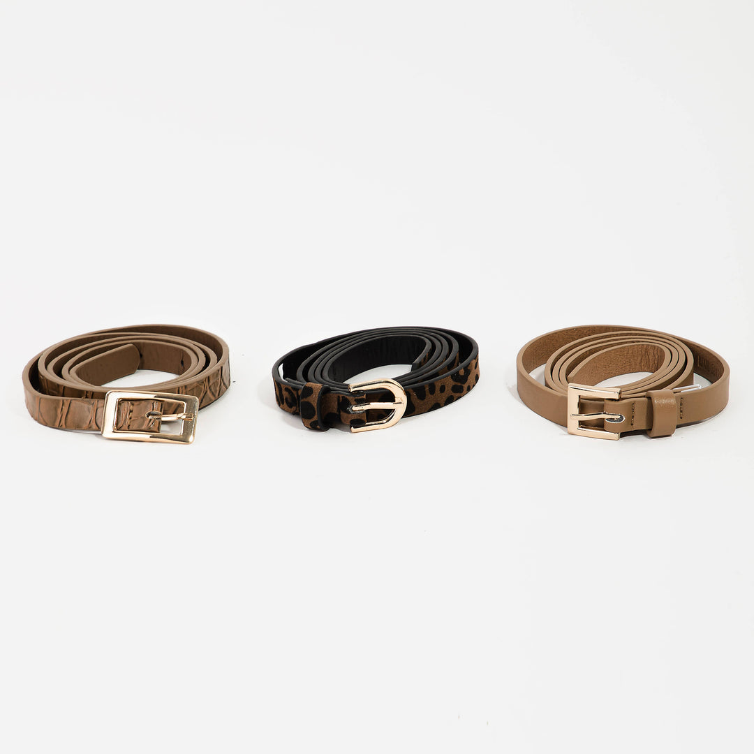 VEGAN LEATHER SKINNY BELT