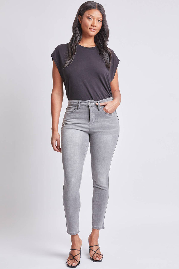 CURVY FIT HIGH RISE SKINNY JEANS - GREY